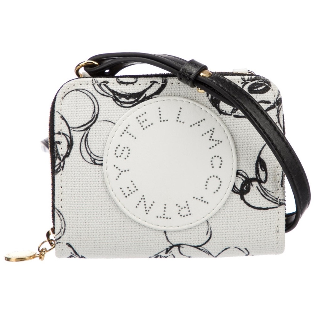 Stella McCartney x Disney Mickey Mouse Canvas Wallet/Card Holder Crossbody Strap
